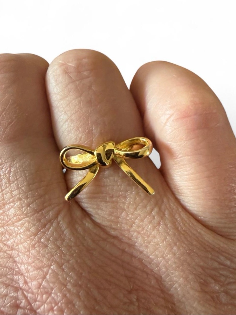 Bow Ring S925 Gold Plated Size 6.5